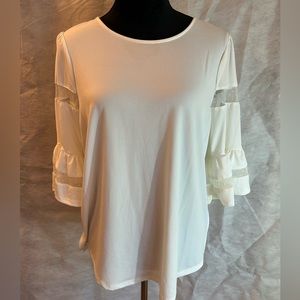 Adrianna Papell off white knit blouse. NWT. Large